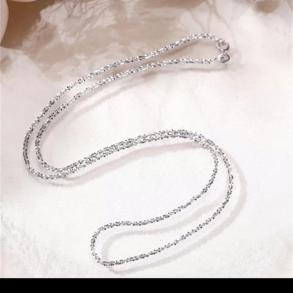 Silver necklace sparkling Italian womans sparkle beautiful classy elegant new - Picture 3 of 10